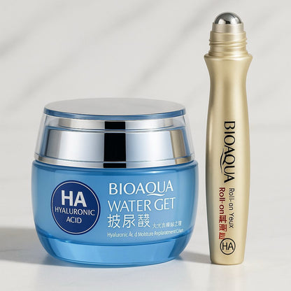 BIOAQUA CONTORNO DE OJOS+ CREMA FACIAL DE ACIDO HIALURONICO+ ENVIO GRATIS